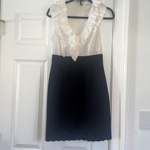 Laundry black and white knee length cocktail dress